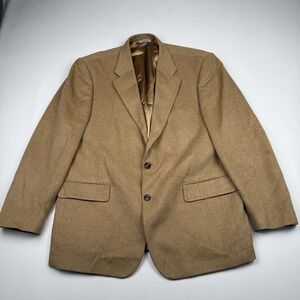W.H. Belk Blazer Mens 44 Regular Camel Hair Tan Sport Coat Two Button Classic